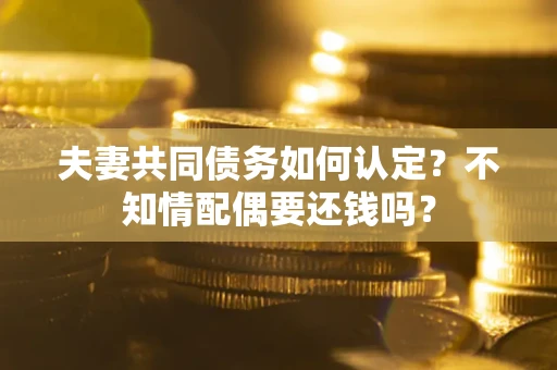 北京夫妻共同债务如何认定？不知情配偶要还钱吗？